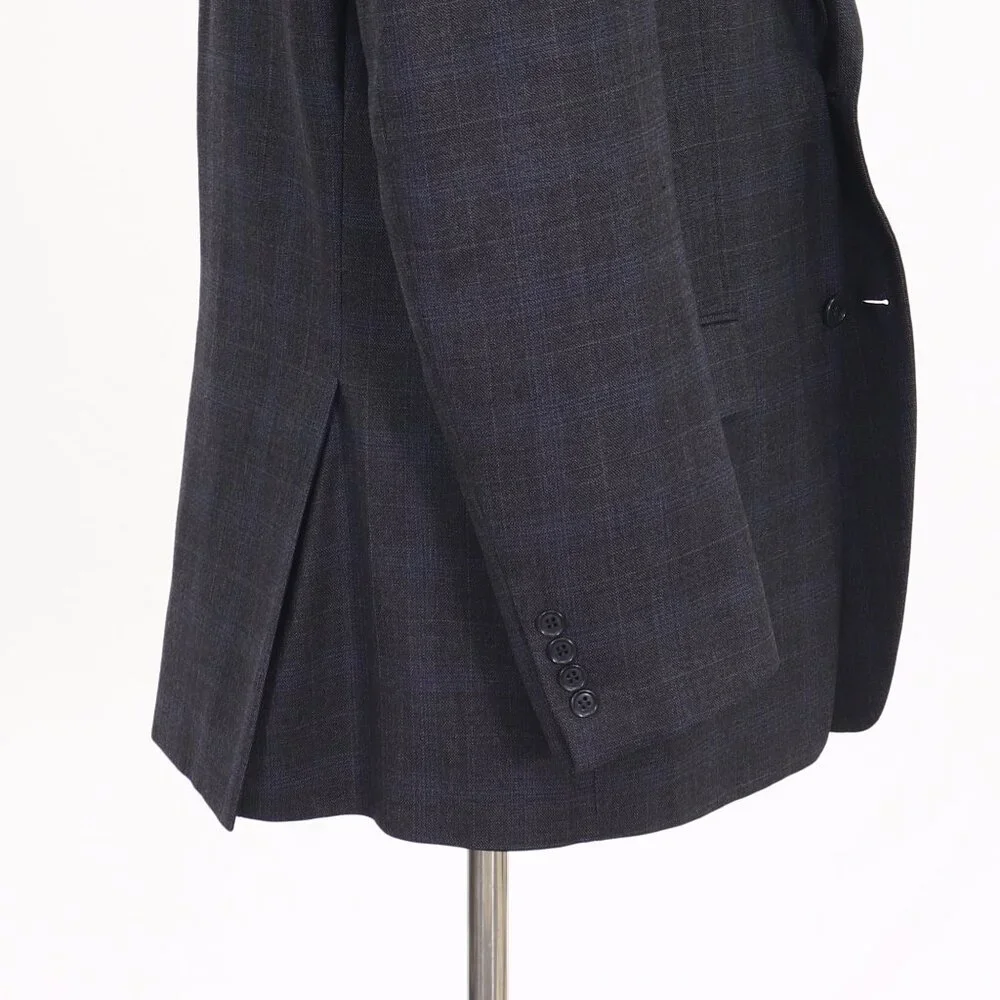 Calvin Klein 44L Gray Blazer Sport Coat Jacket 2-Button Check T412